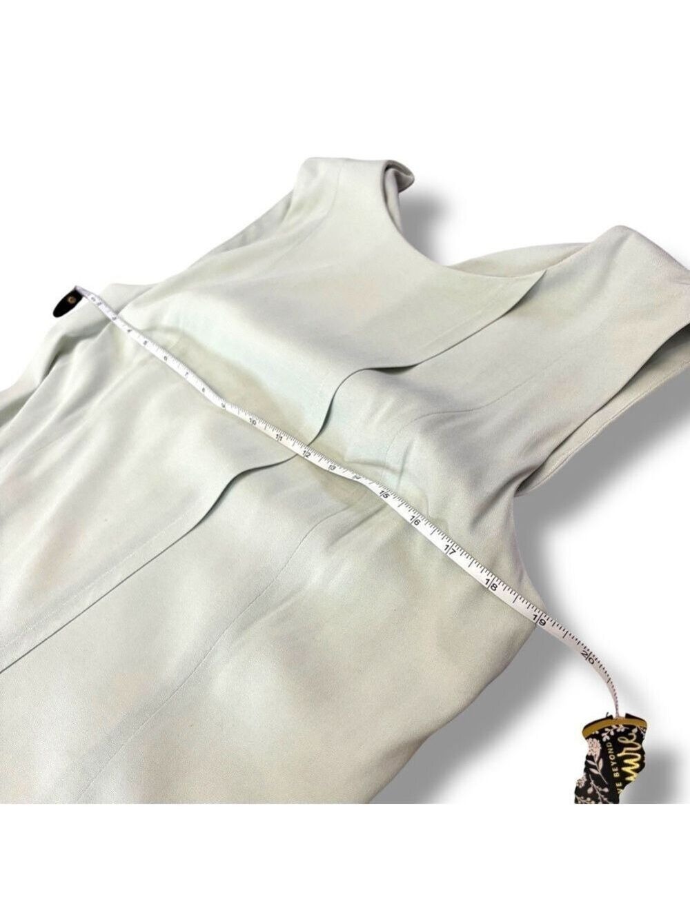 NWT Theyskens Theory Ash White Pale Sage Silk Shift Dress Size 8 - Picture 7 of 12